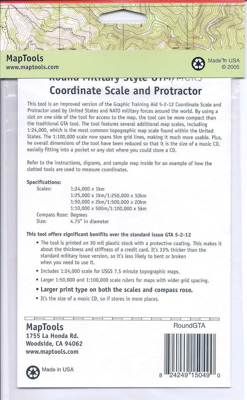 MapTools Round Military Coordinate Scale and Protractor for UTM, MGRS, and USNG Systems - Image 3